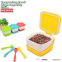 调料盒 创意家居百货RB229日韩方形陶瓷调味罐 厨房陶瓷调料罐 调料盒一件代发