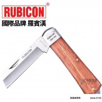 进口RUBICON日本罗宾汉REK日式不锈钢木柄电工刀剥皮刀弯刃直刃