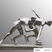 不锈钢人物雕塑 体育运动雕塑  小区跑步运动雕塑摆件