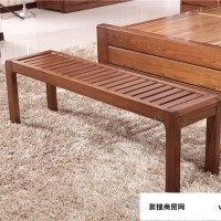 现代中式卧室家具 实木床尾凳 木言木语 环保实木家具