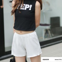 2015新款韩版显瘦女式休闲短裤  修身泡泡布打底裤