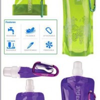 定做骑行露营旅行用品折叠水袋 彩色环保水壶便携水袋