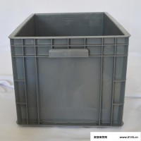 批发欧标物流箱灰色塑料物料五金配件盒加厚eu工业物流箱箱子