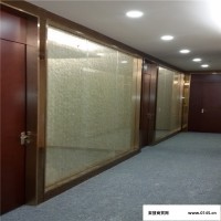 上海定做铝合金内置百叶钢化单层玻璃隔断办公室高隔断墙间墙
