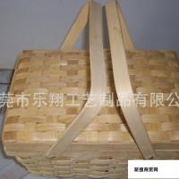 木片编织提篮 木片盒 木片篮 木制工艺品