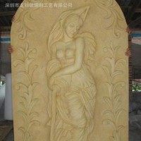 广东深圳生产砂岩大型背景墙浮雕玻璃钢艺术形象工艺品