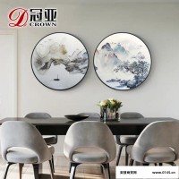 **新中式圆形装饰画现代简约客厅墙画定制酒店挂画一件代发