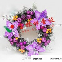 30cm紫色 松果装饰圣诞花环圣诞用品批发