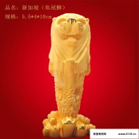 新加坡鱼尾狮身像纪念品 黄金外贸工艺品 旅游标志建筑礼品定制