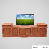 东阳花梨木红木家具明清图案雕刻花鸟电视柜三组合多功能储物柜