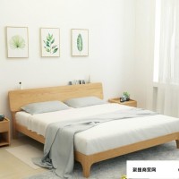 新款北欧全实木床1.8米双人现代橡木佛山实木床1.5米卧室家具特价