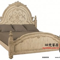 定制            欧式实木双人婚床 美式卧室家具