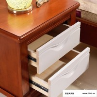 鸿佳简易卧室柜子 进口橡木床头柜实木现代中式家具床头柜 **