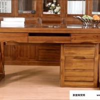 上海柚木家具**  柚木全实木书房家具书桌椅书柜组合现代简约
