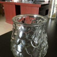 蜡烛台玻璃杯烛台杯鱼鳞型烛台玻璃杯400ml烛台瓶