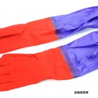 专业经销保暖天然橡胶手套 韩式出口接袖加棉橡胶手套