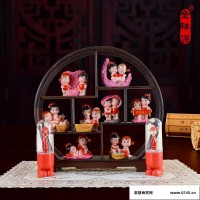 阿二 中式婚庆装饰用品婚房布置创意 娃娃公仔摆件树脂工艺礼品