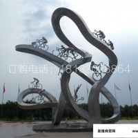 骑极限自行车的抽象人物雕塑  广场不锈钢雕塑