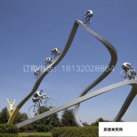 不锈钢极限自行车人物雕塑