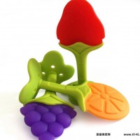 婴童全硅胶立体水果牙胶 可爱水果立体牙 婴儿磨牙器 婴儿玩具